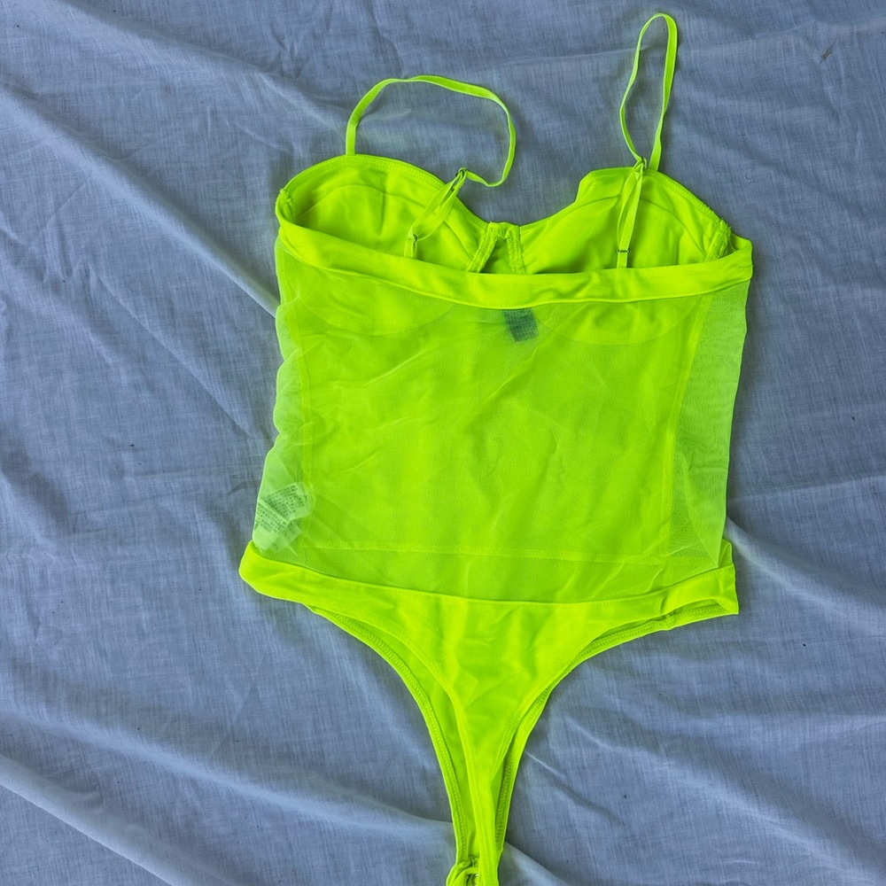 Neon Green Mesh Body Suit - Picture 2 of 3
